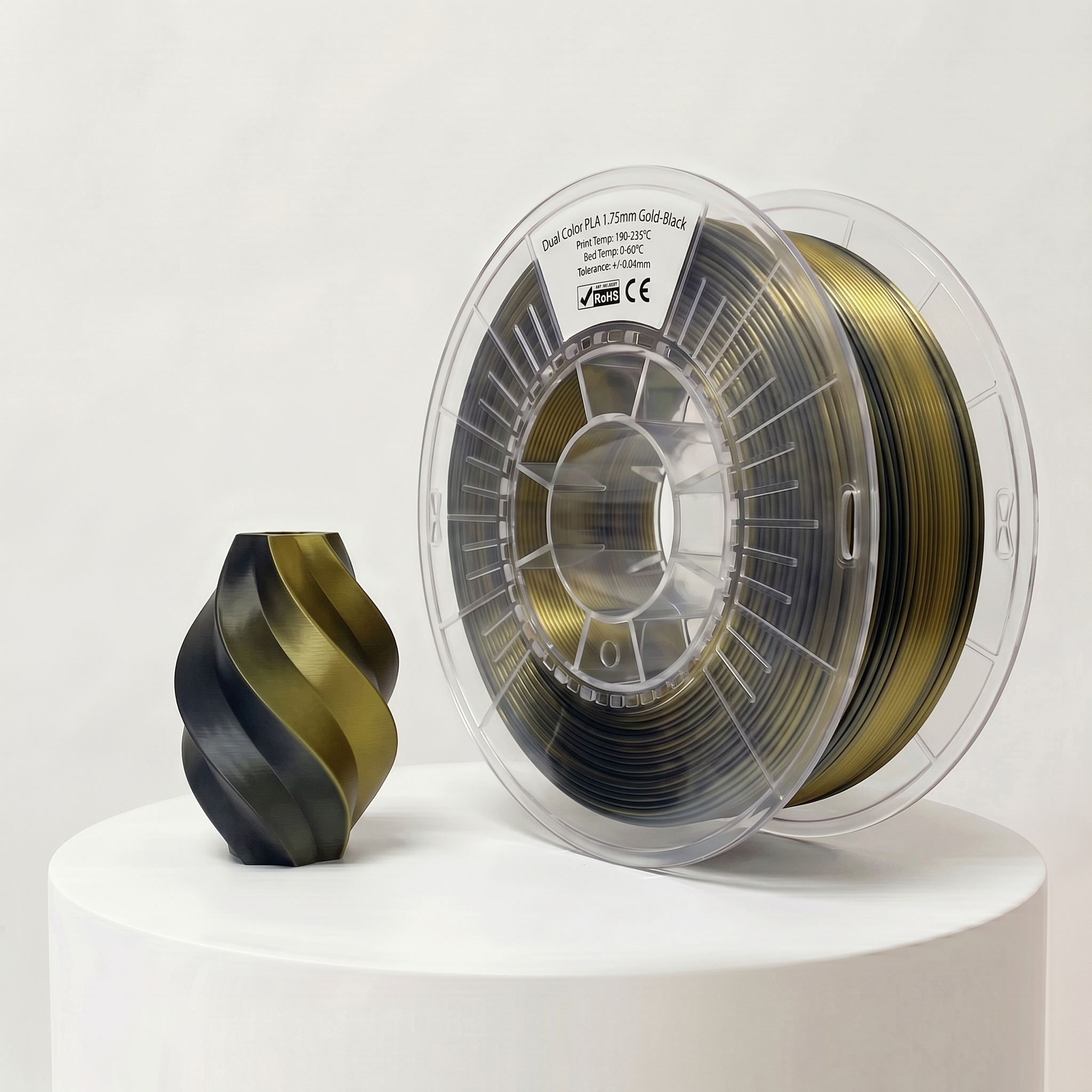 yxpolyer PLA Dual Color Gold-Black 1.75mm 1kg