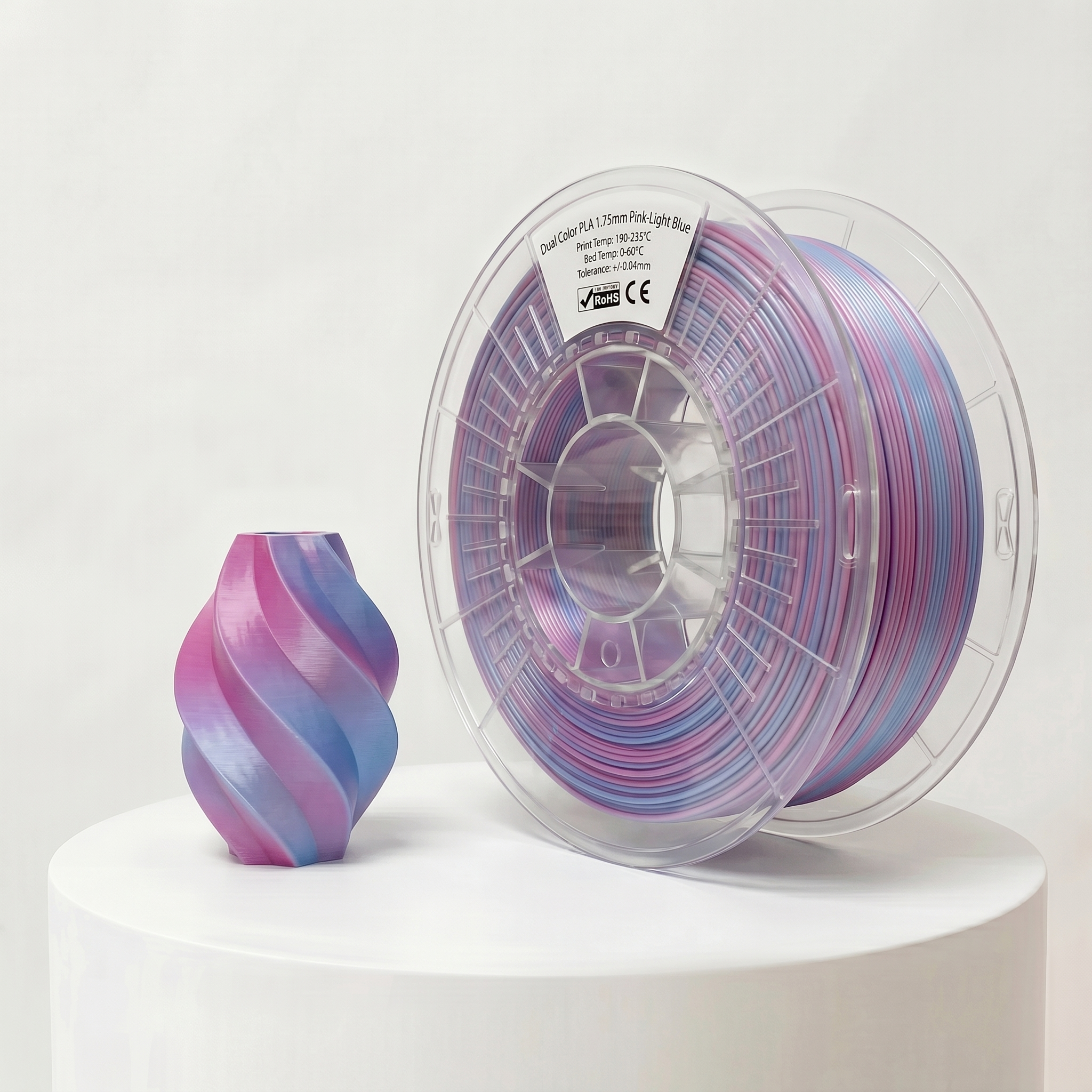 yxpolyer PLA Dual Color Pink-Light Blue 1.75mm 1kg